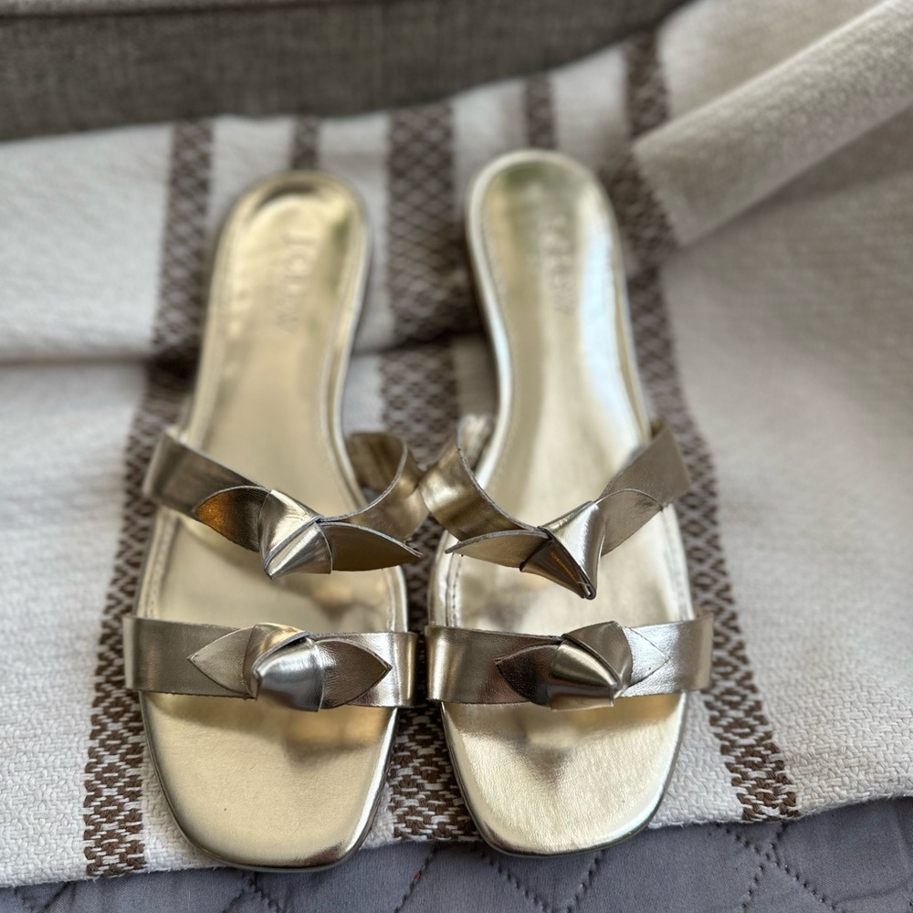 J.crew gold sandals